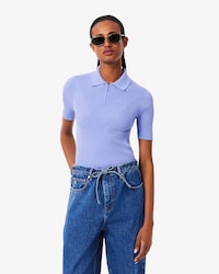 Women's 3D Ribbed Knit Polo