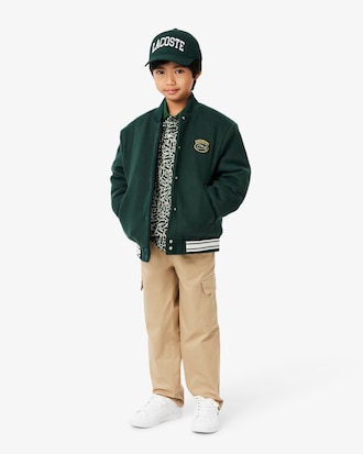 Boys' Crocodile Print Piqué Polo