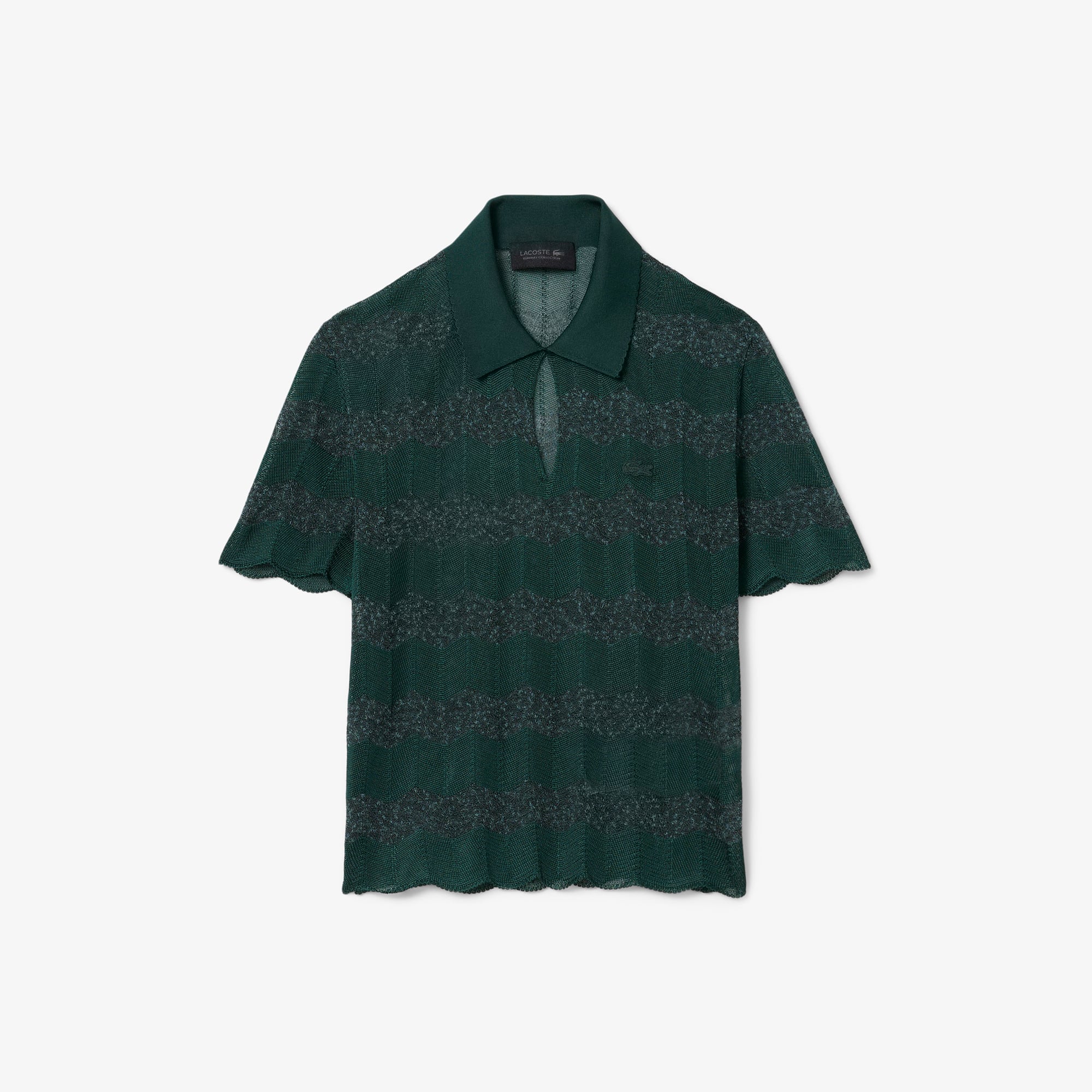 Runway Pointelle Polo Collar Sweater