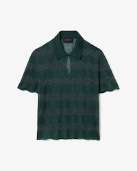 Runway Pointelle Polo Collar Sweater