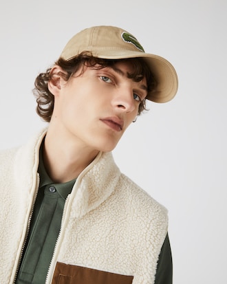 Unisex Contrast Strap And Oversized Crocodile Cotton Cap