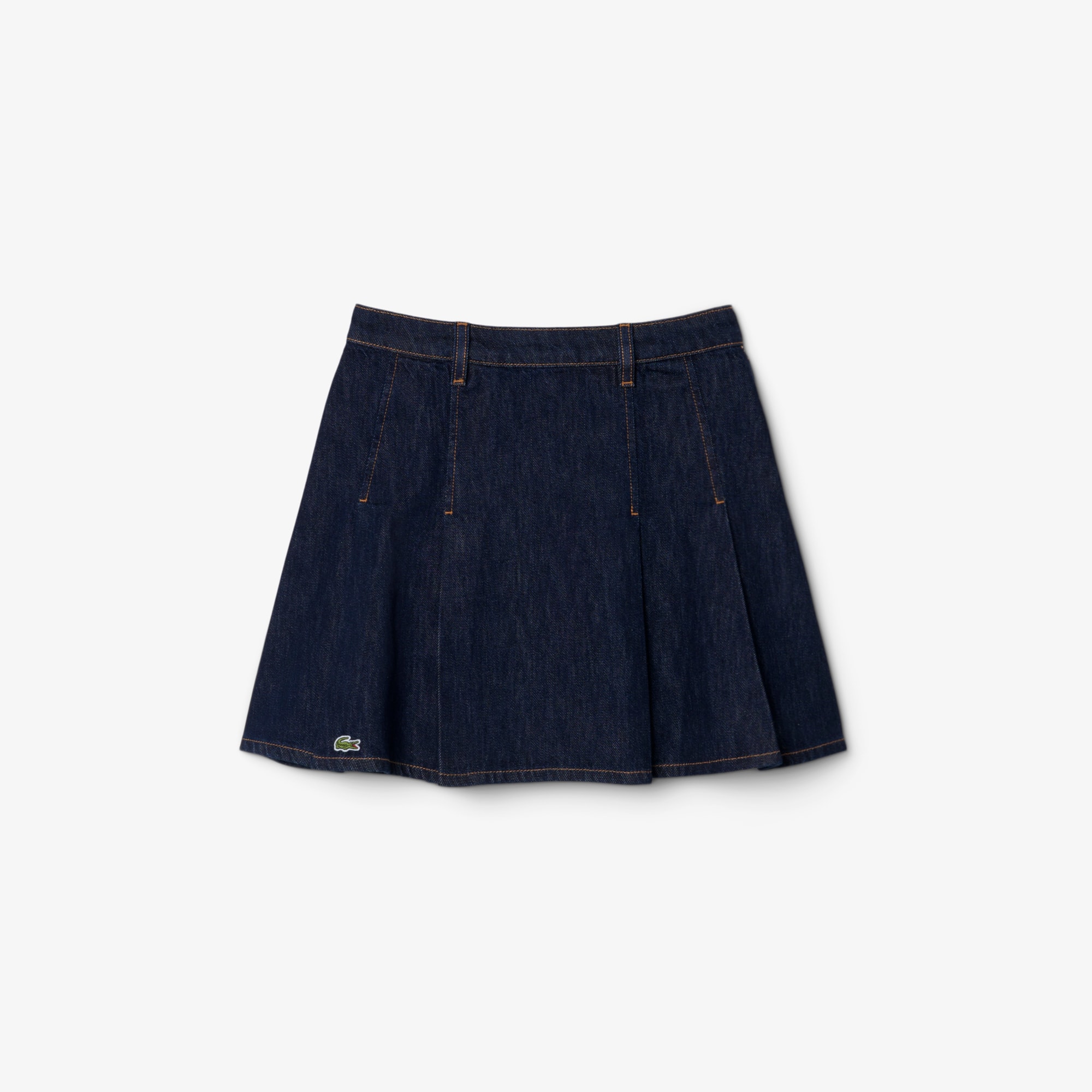 Short Pleated Denim Skirt