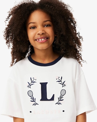 Contrast Badge Cotton T-Shirt