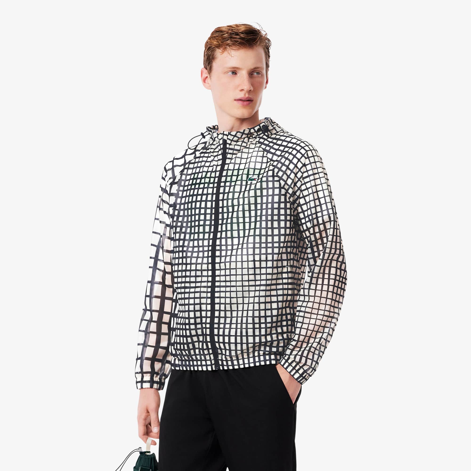 LACOSTE ダイヤモンドパターン ジャケット Men's Lightweight Crocodile Print Sport Jacket - Jackets & Coats