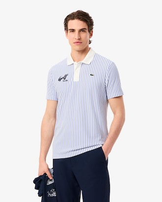 Men's Thermo-Regulating Striped Golf Polo