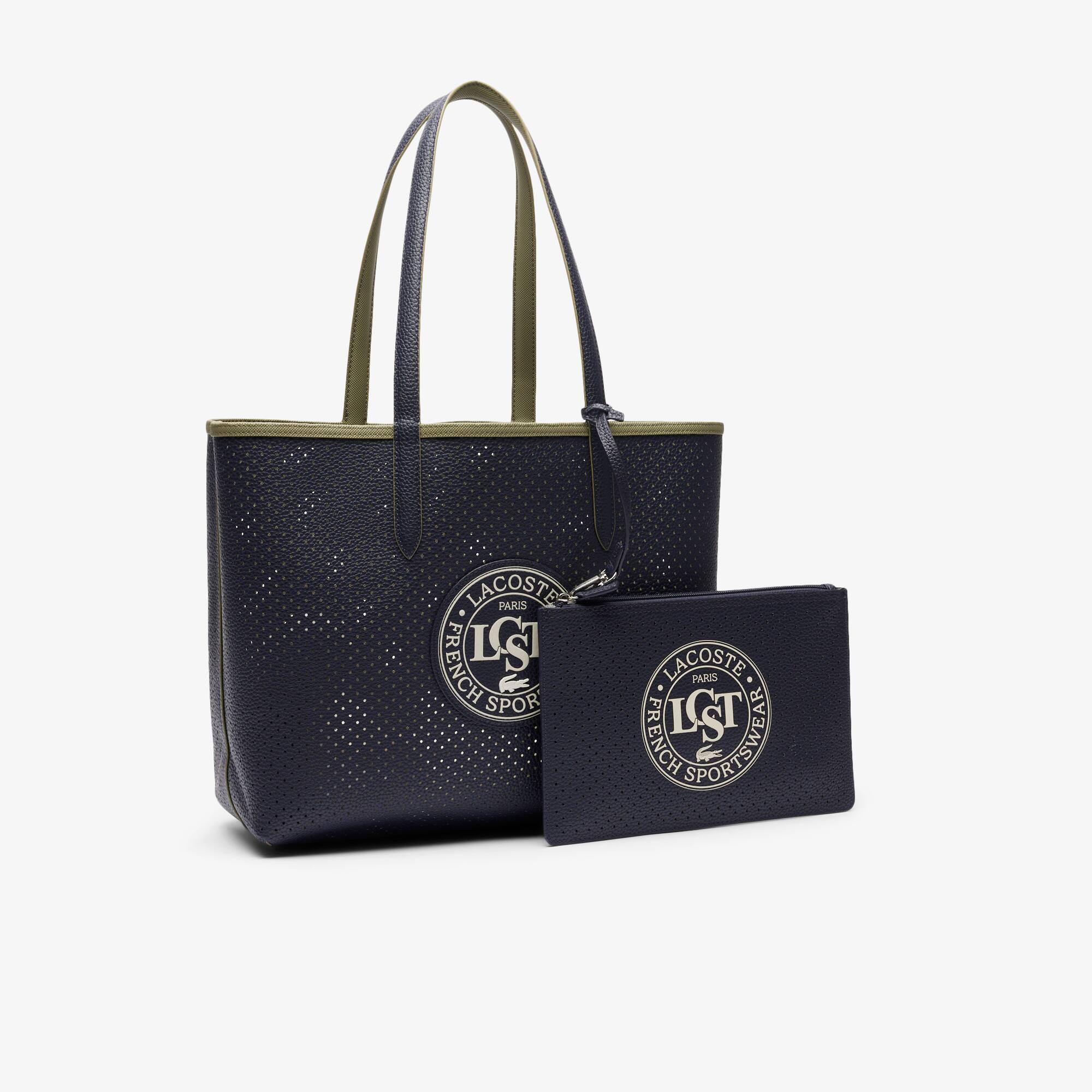 Bag Pink Lacoste Mujer Bolso Tote Bicolor Reversible Anna Harina