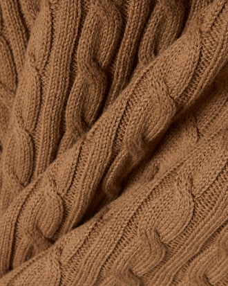 Classic Fit Cable Knit Cotton Polo Shirt