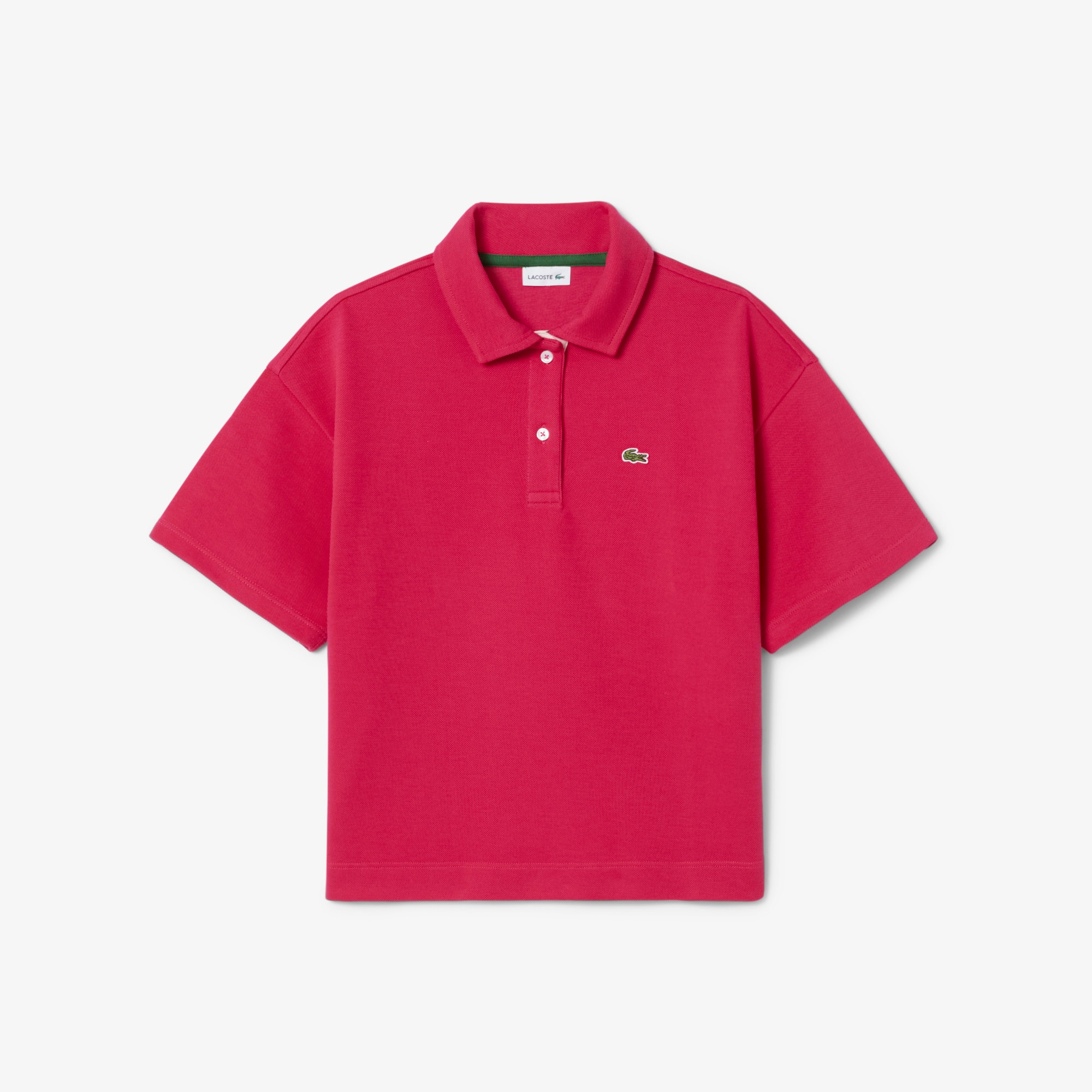 Lacoste Girls' Oversized Piqué Polo  - 12 Years In Pink