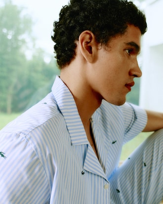 Pijama de algod&oacute;n con estampado de cocodrilo a rayas