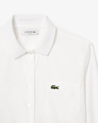 Women's Slim Fit Ribbed Collar Poplin Shirt
