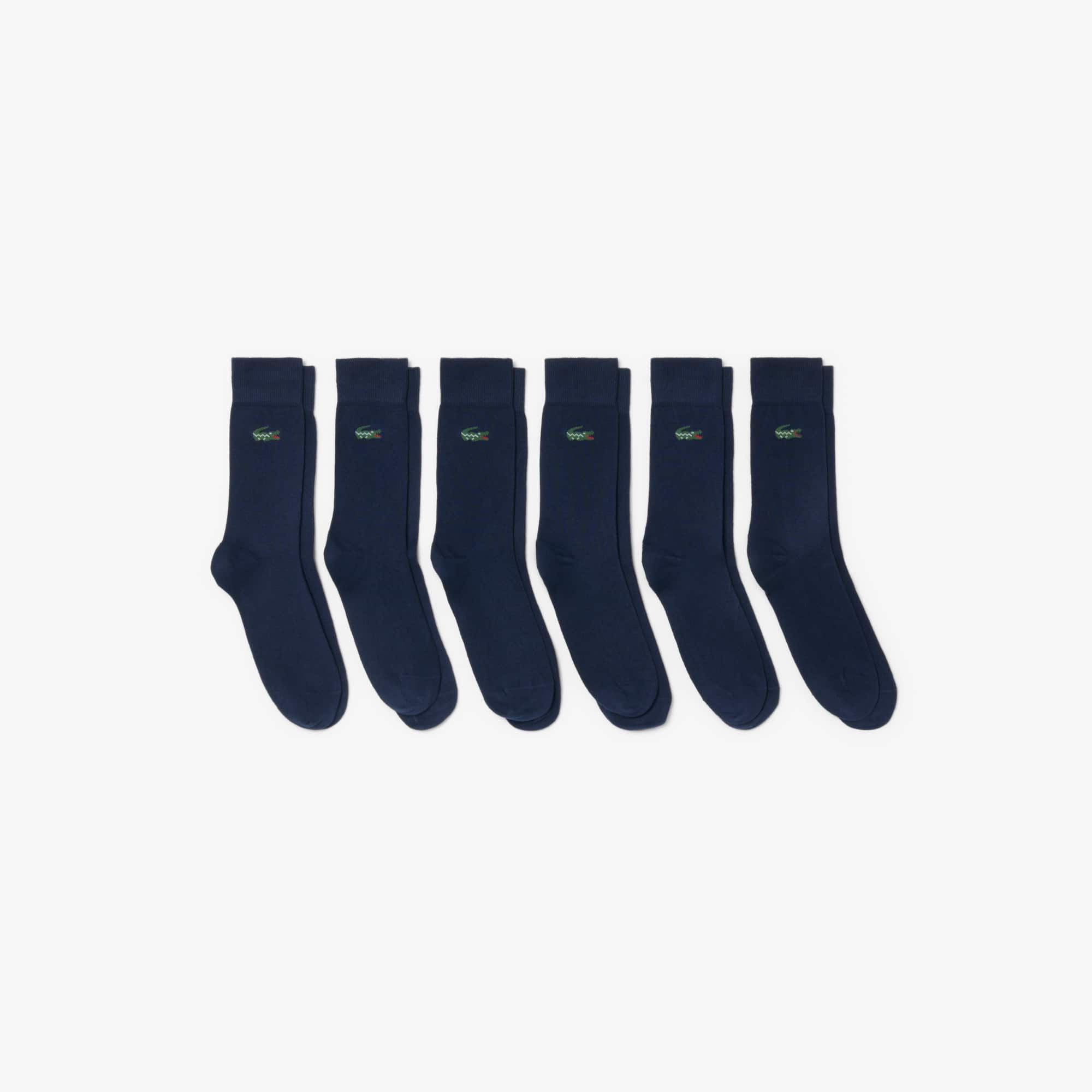 Lacoste 6-pack Socks - 3 - 5.5 In Blue