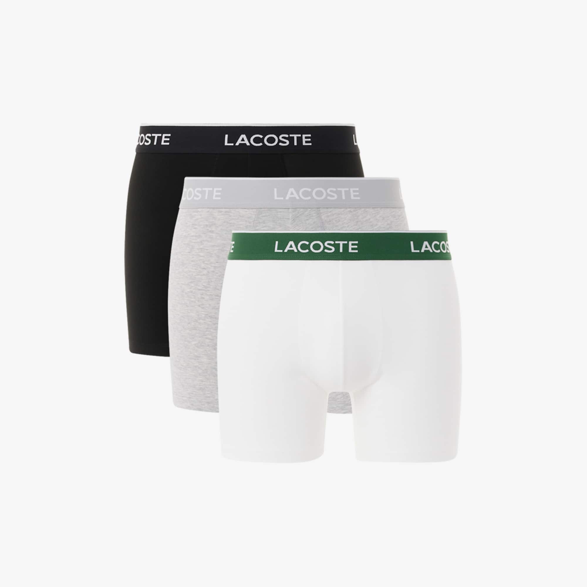 LACOSTE MEN'S COTTON JERSEY BOXER BRIEFS 3-PACK