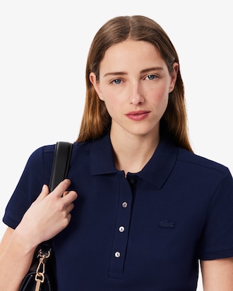 Polo de Mini Piqué elástico L.12.D de Corte Slim para Mujer