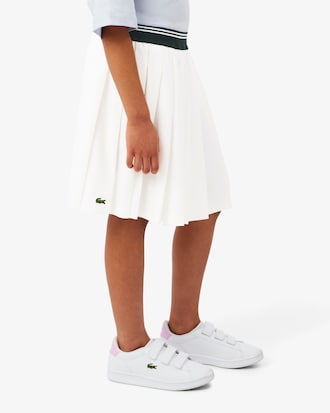 Girls' Oxford Cotton Pleated Skirt