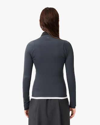 Runway Tight Fit Zipped Stretch Polo Shirt