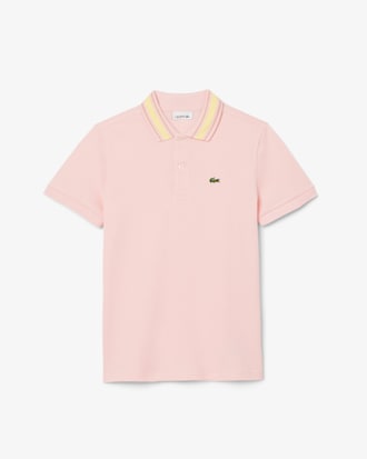 Kids' Stripe Collar Petit Piqué Polo