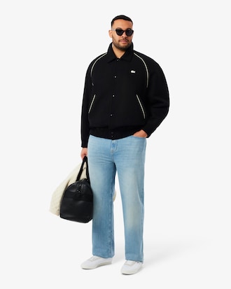 Men's Badge Accent Wool Varsity Jacket