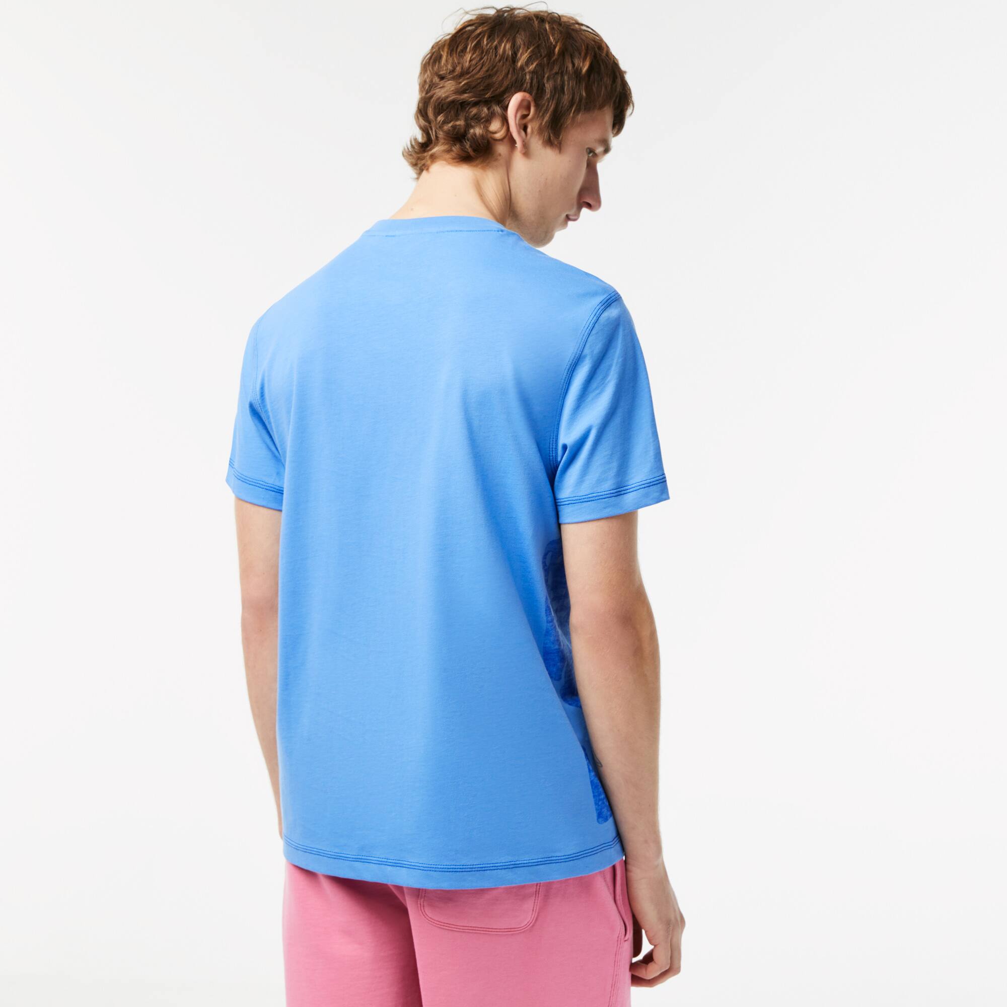Tシャツ・カットソー Lacoste Blue Polyester T-Shirt Lacoste graphic-print Cotton T-shirt | Blue | FARFETCH