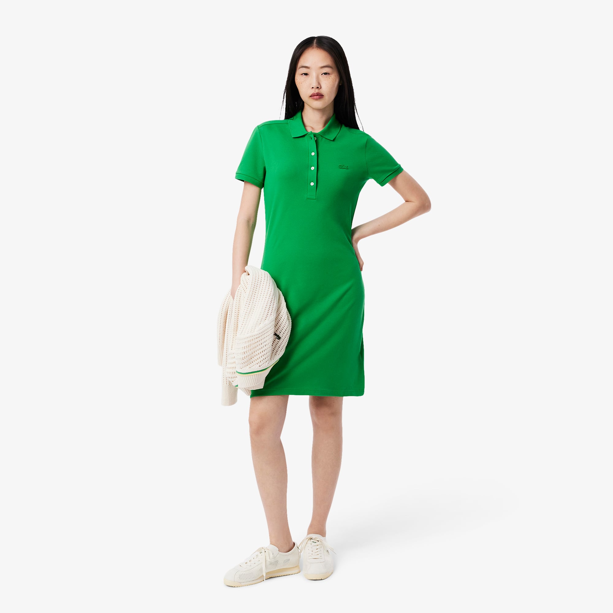 Women's Slim Fit Stretch Mini Piqué Polo Dress - Dresses