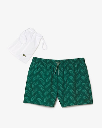 Traje de ba&ntilde;o con estampado de poli&eacute;ster reciclado de Lacoste para hombre