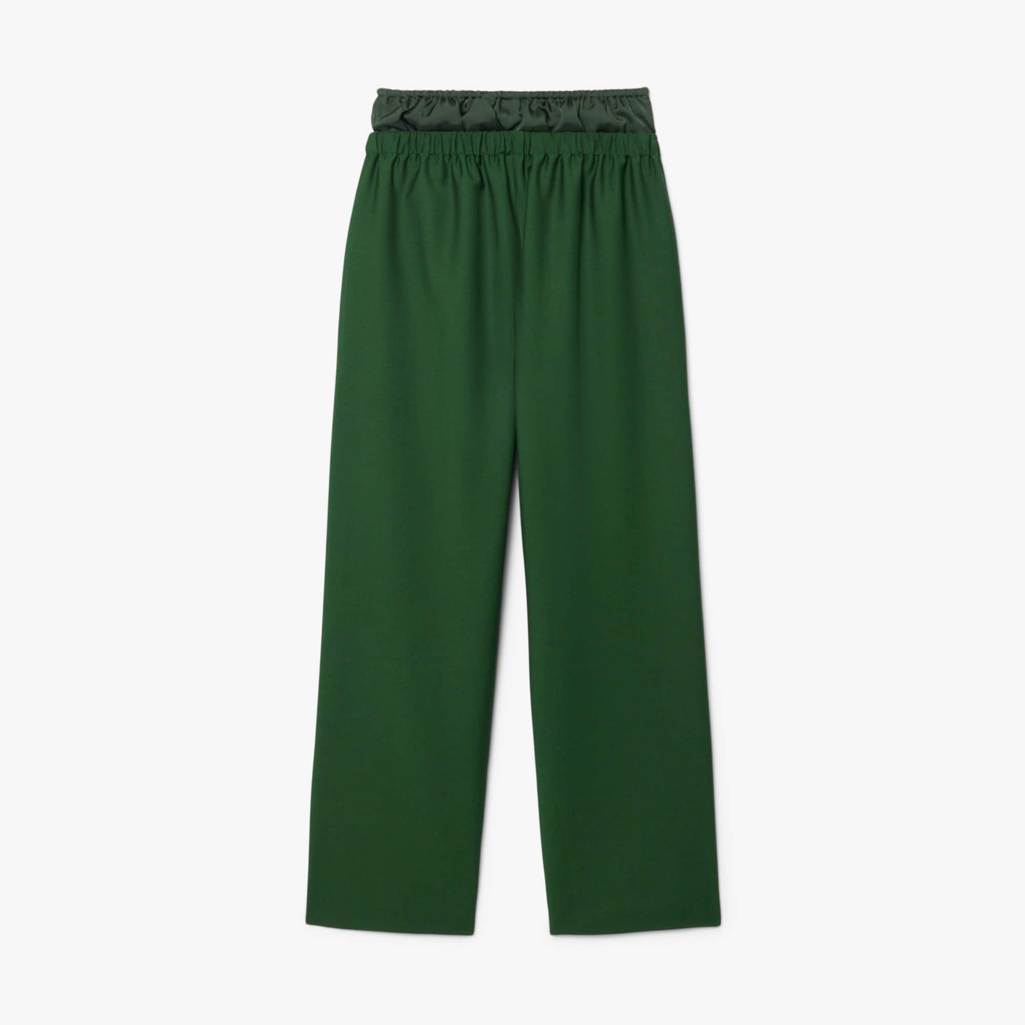 Runway Mixed Fabric Wool Pants