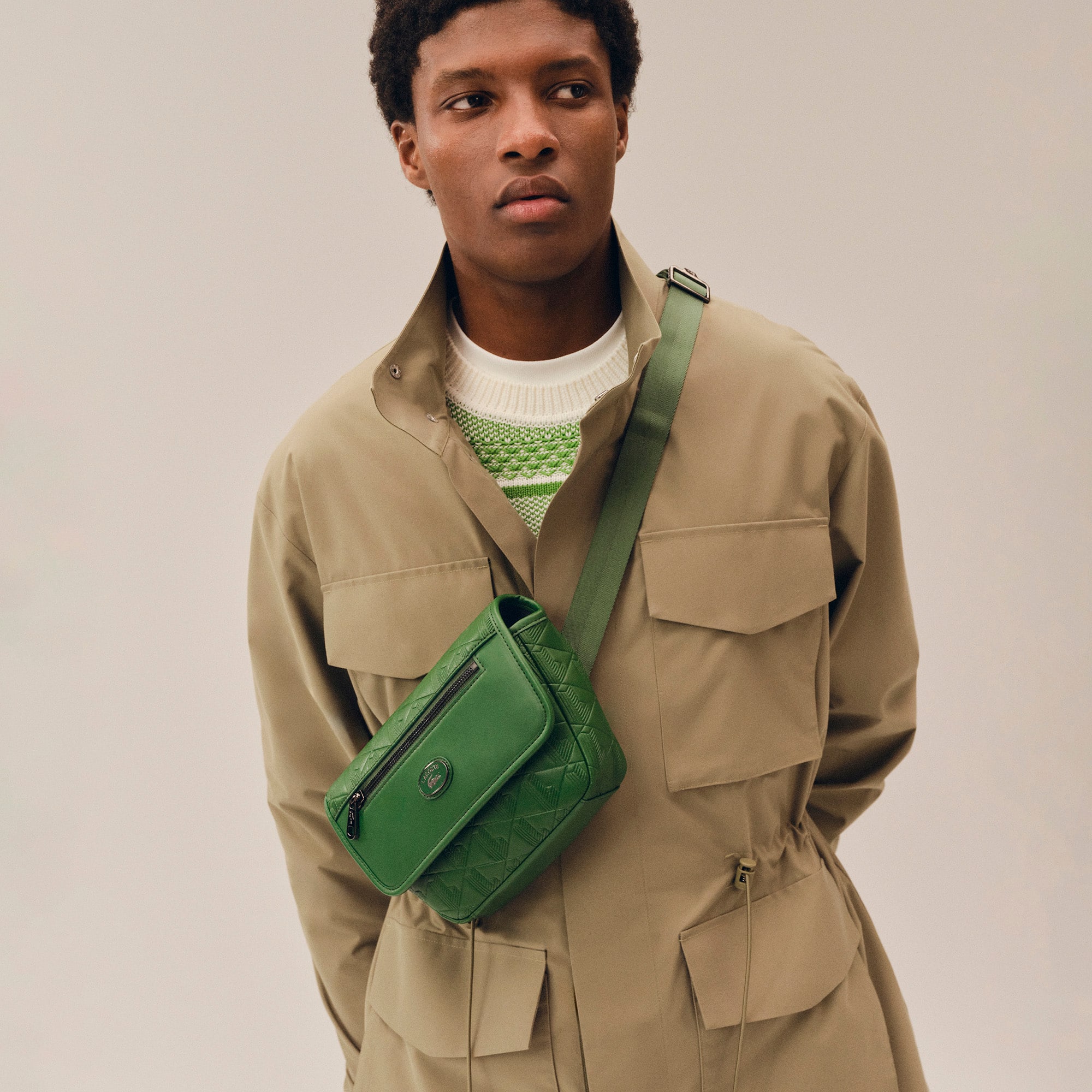 Mini Monogram Leather Messenger Bag - Bags - New In 2026 | Lacoste