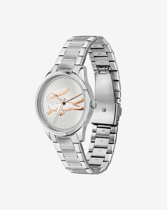 Ladycroc 3 Hands Watch - Silver With Stainless Steel Bracelet