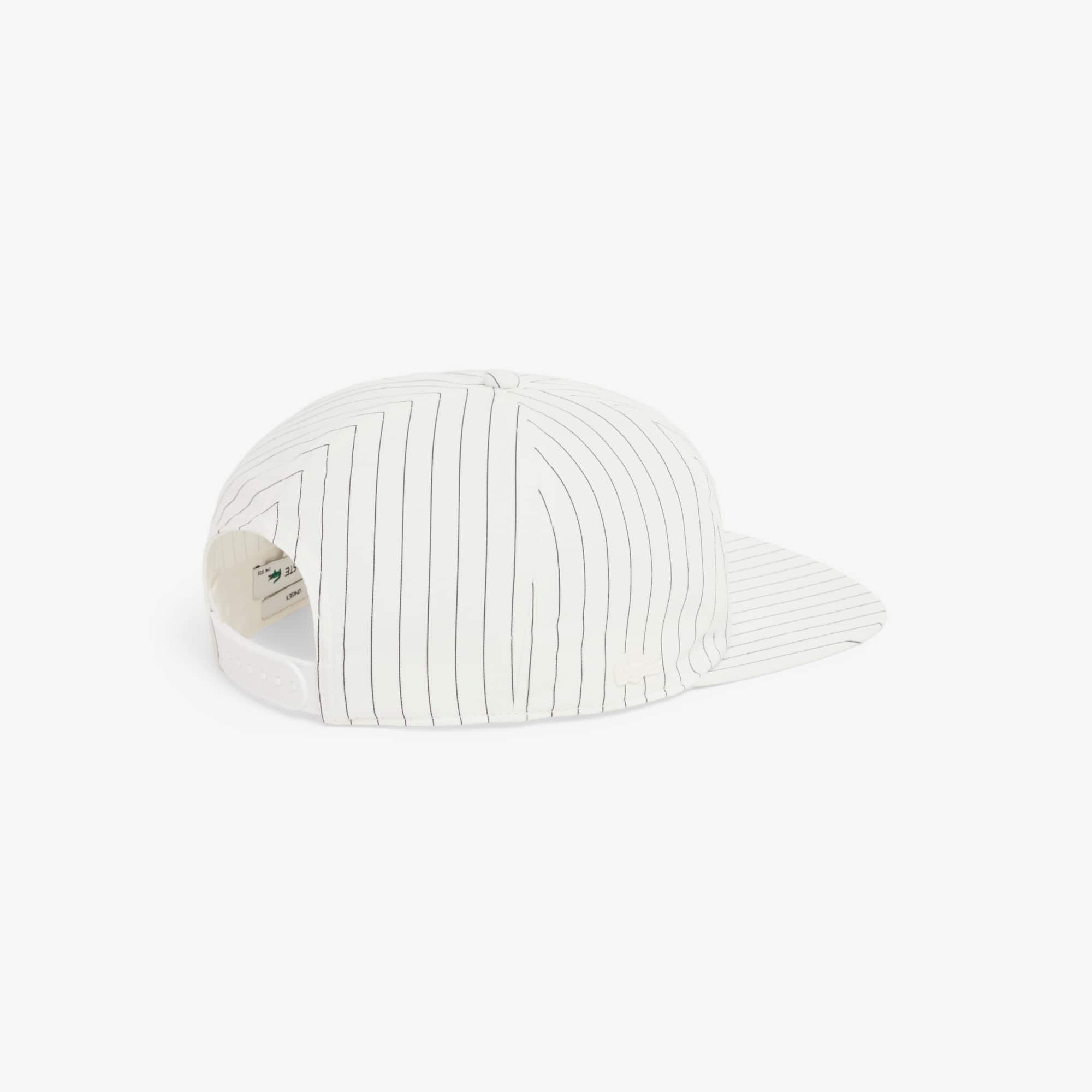 Striped Embroidered Cotton Twill Cap