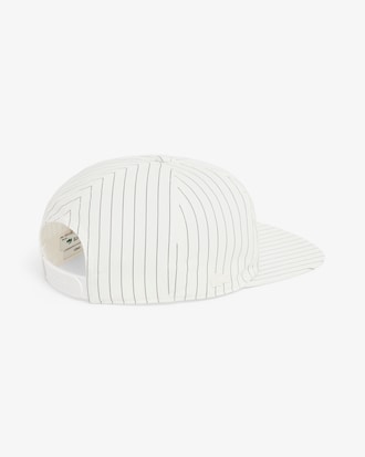 Striped Embroidered Cotton Twill Cap