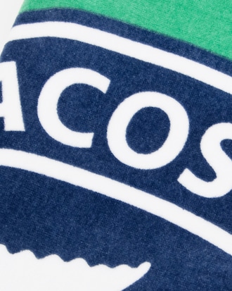 Toalla de playa Lacoste en algod&oacute;n con estampado de Lacoste Club
