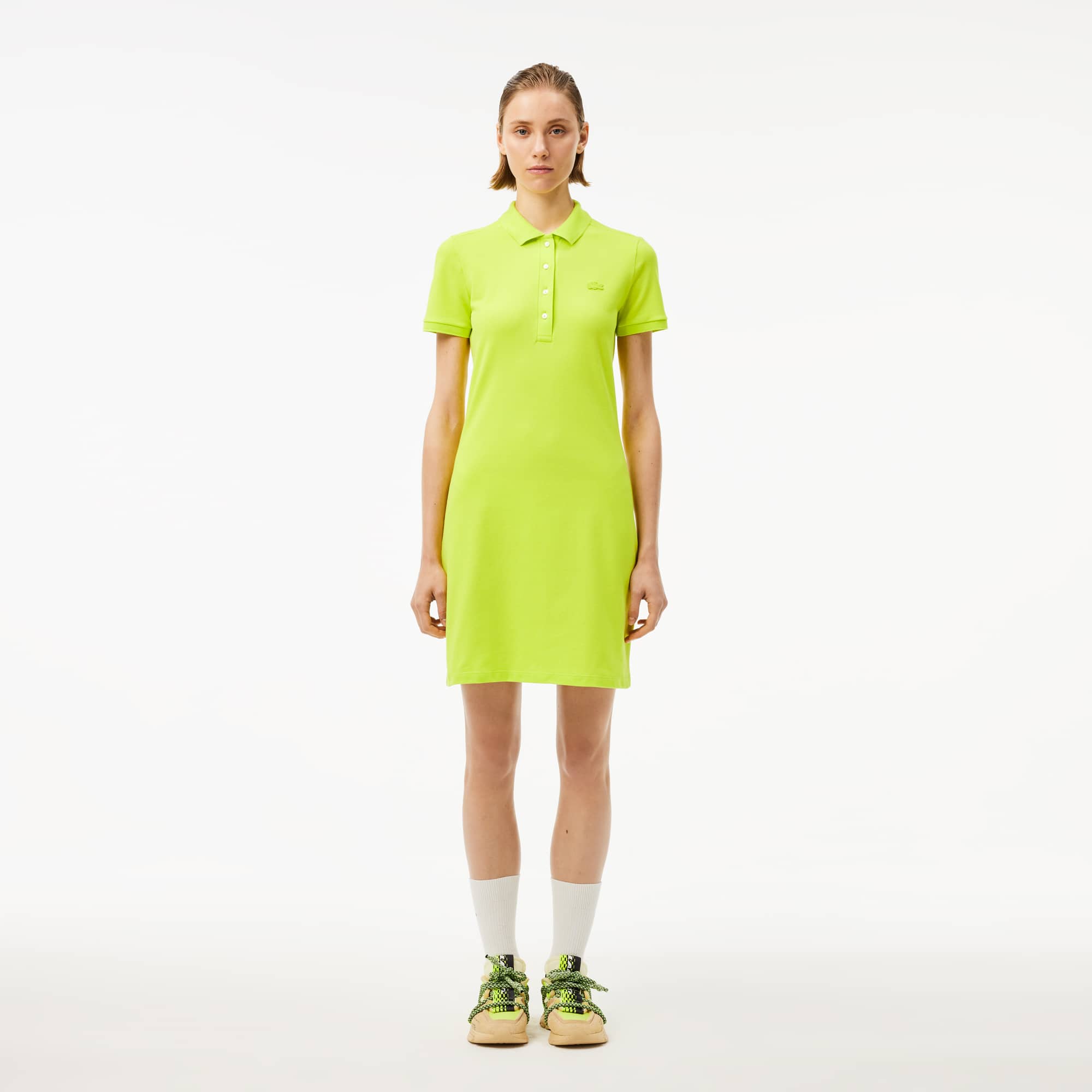 Women's Slim Fit Stretch Mini Piqué Polo Dress - Dresses