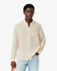 Camisa De Lino De Corte Regular Para Hombre