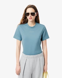 Playera de algodón estampada para mujer