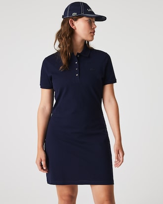 Women's Slim Fit Stretch Mini Piqué Polo Dress