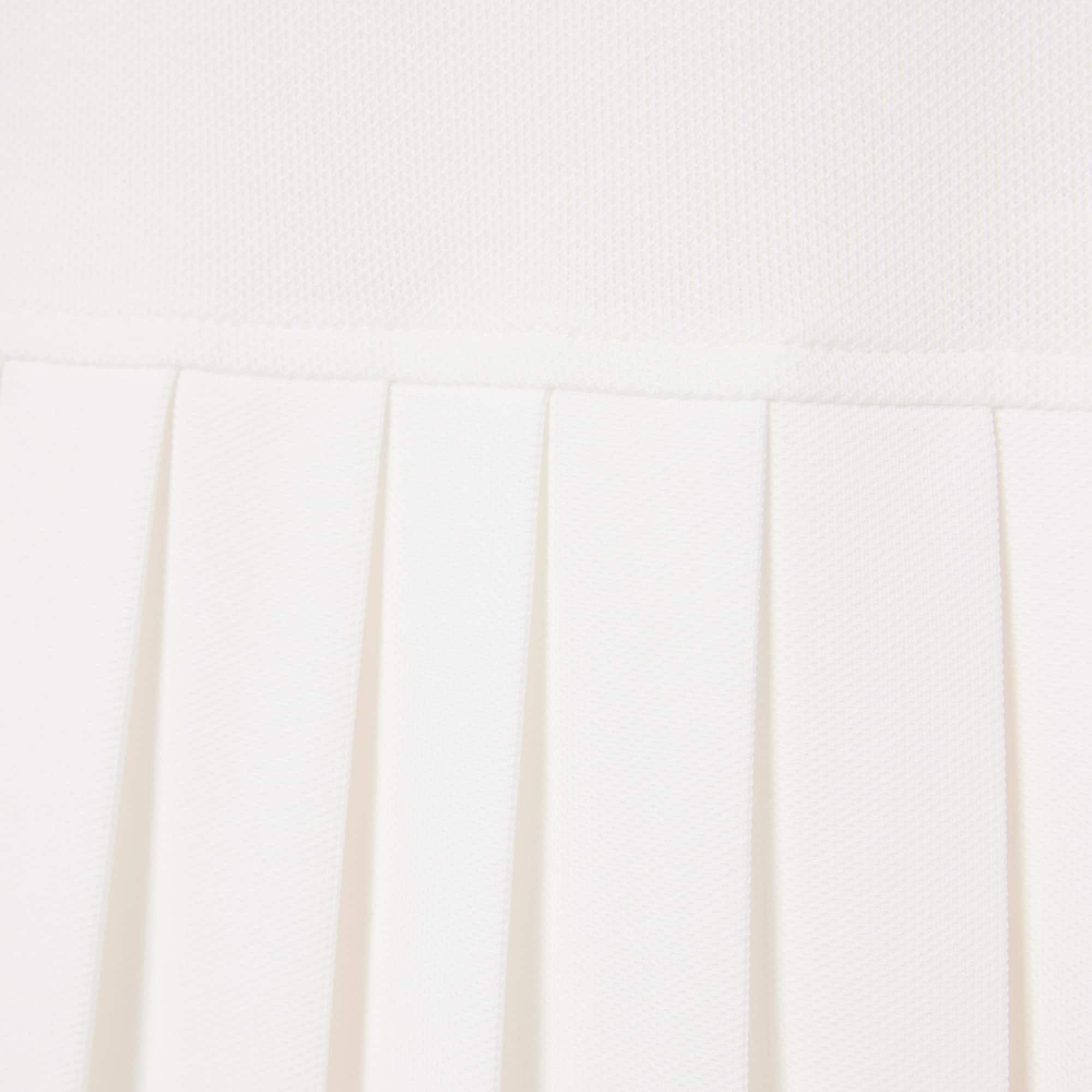 Stretch Piqué Pleated Polo Dress