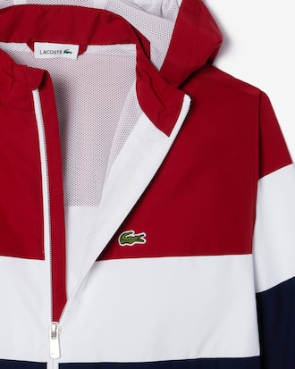 Veste zippée à capuche enfant Lacoste en polyester recyclé