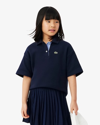 Girls' Oversized Piqu&eacute; Polo   