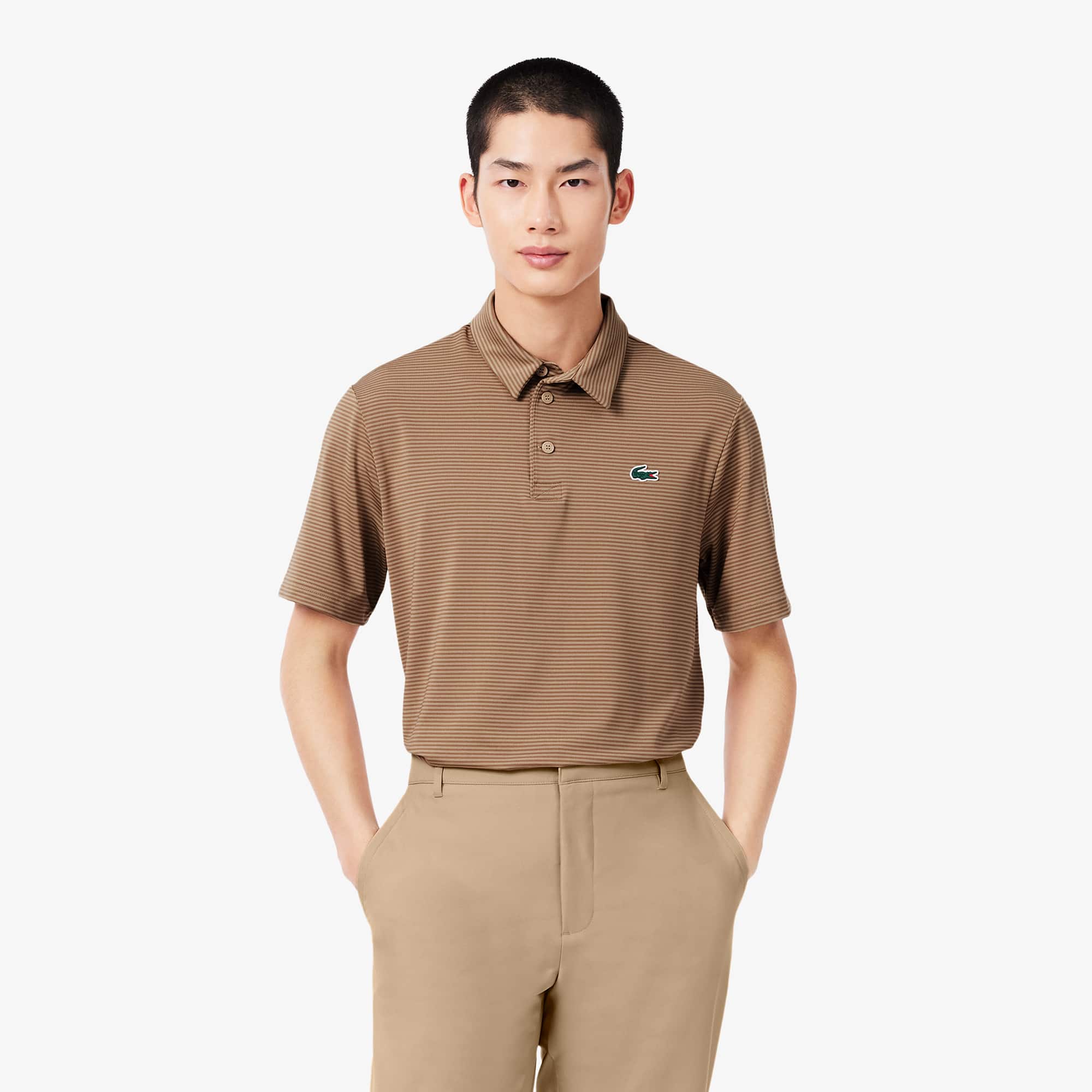 Ultra Dry Striped Golf Polo Shirt