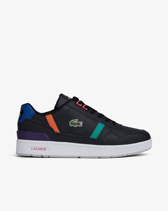 Men's Lacoste T-Clip Leather and Suede Colour-Pop Trainers