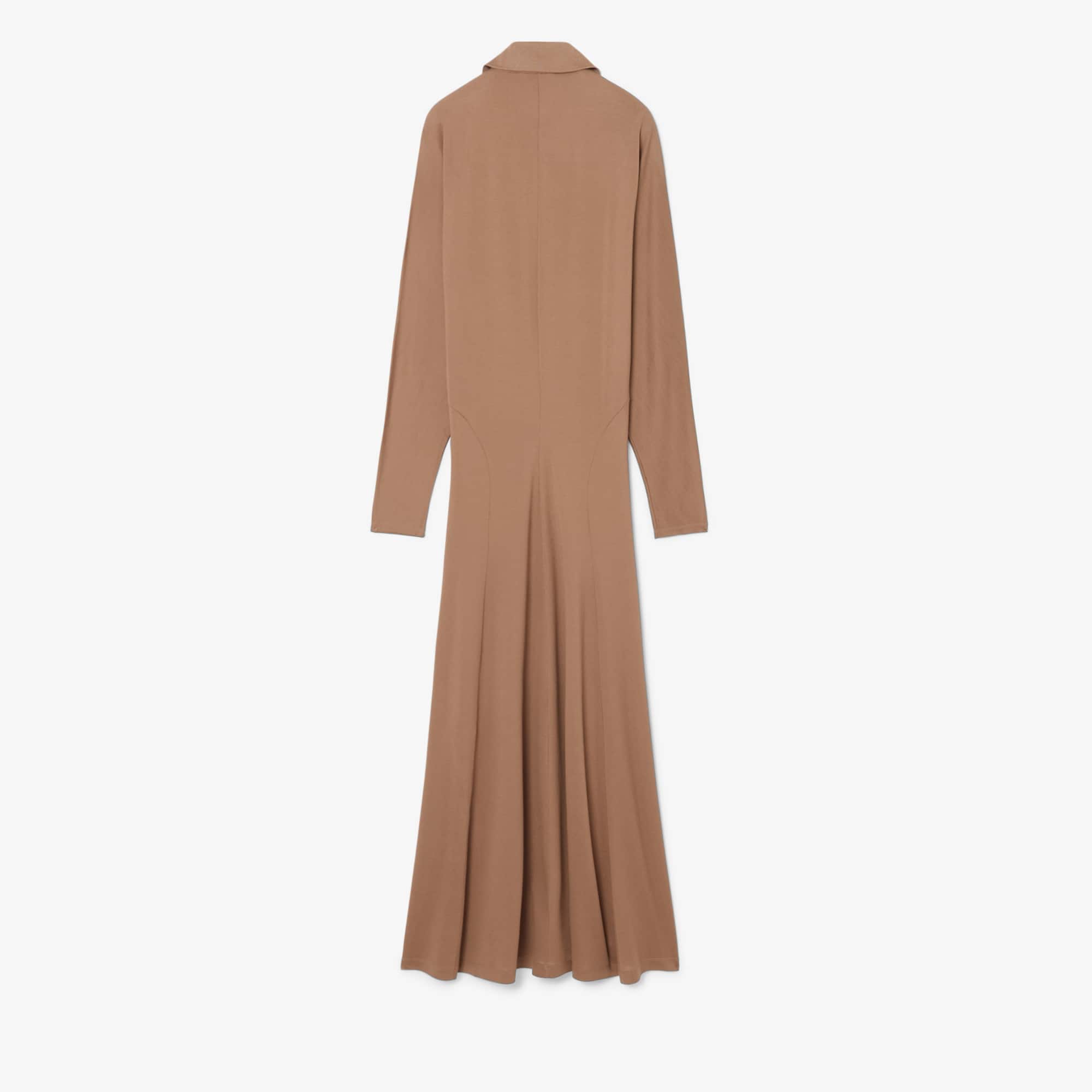 Runway Polo Collar Silk Maxi Dress