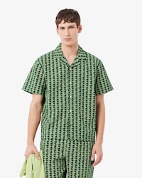 Camisa De Pijama De Popelina Con Estampado Monograma