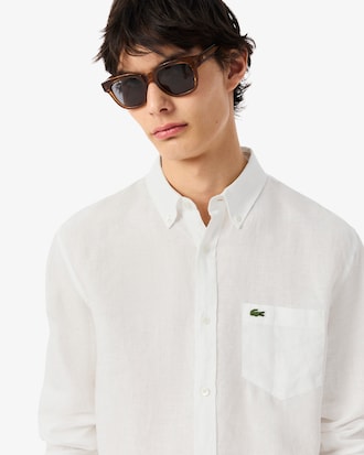 Camisa de lino de corte regular para hombre