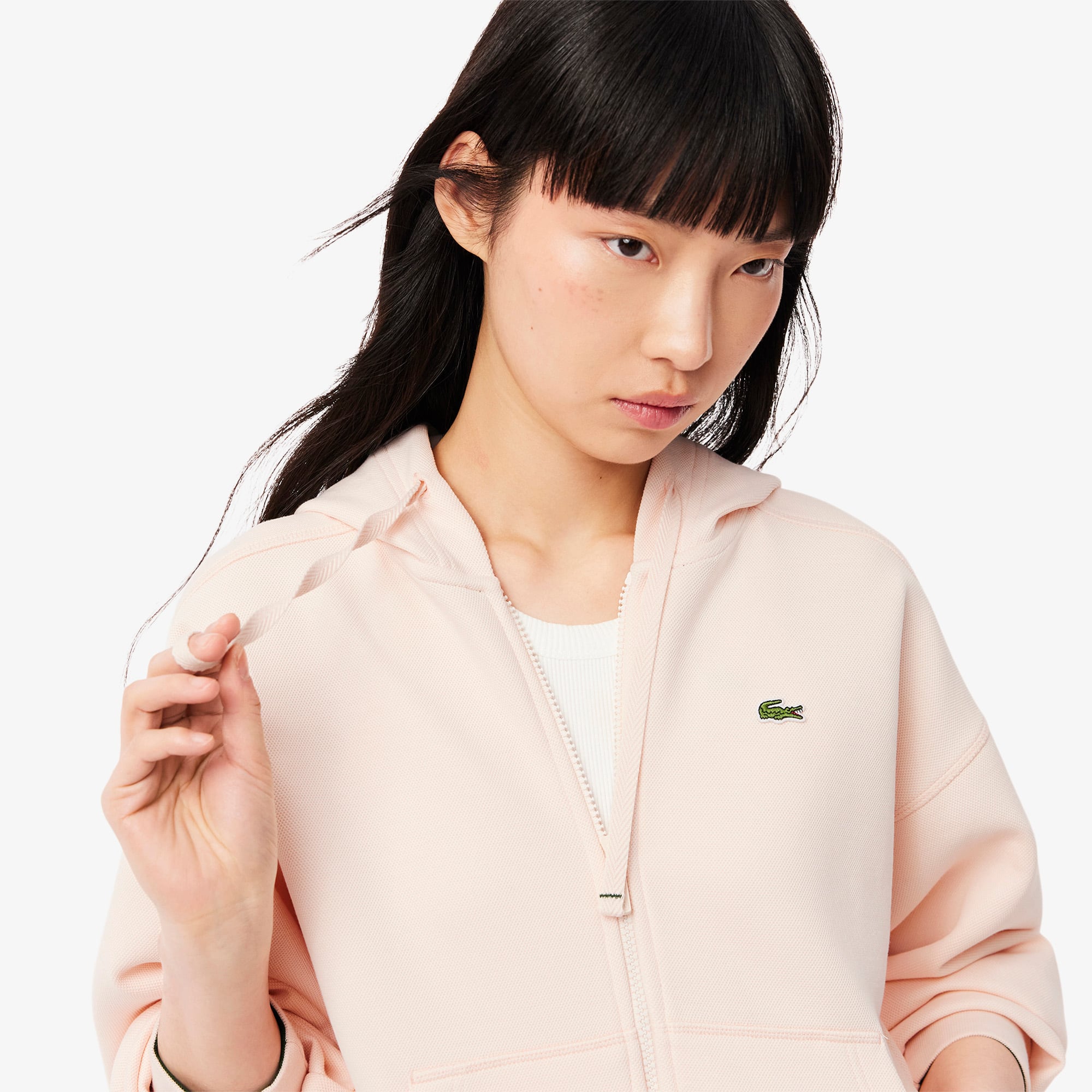 トップス LACOSTE Women's Zip-Up Piqué Hoodie - Sweaters & Sweatshirts - New