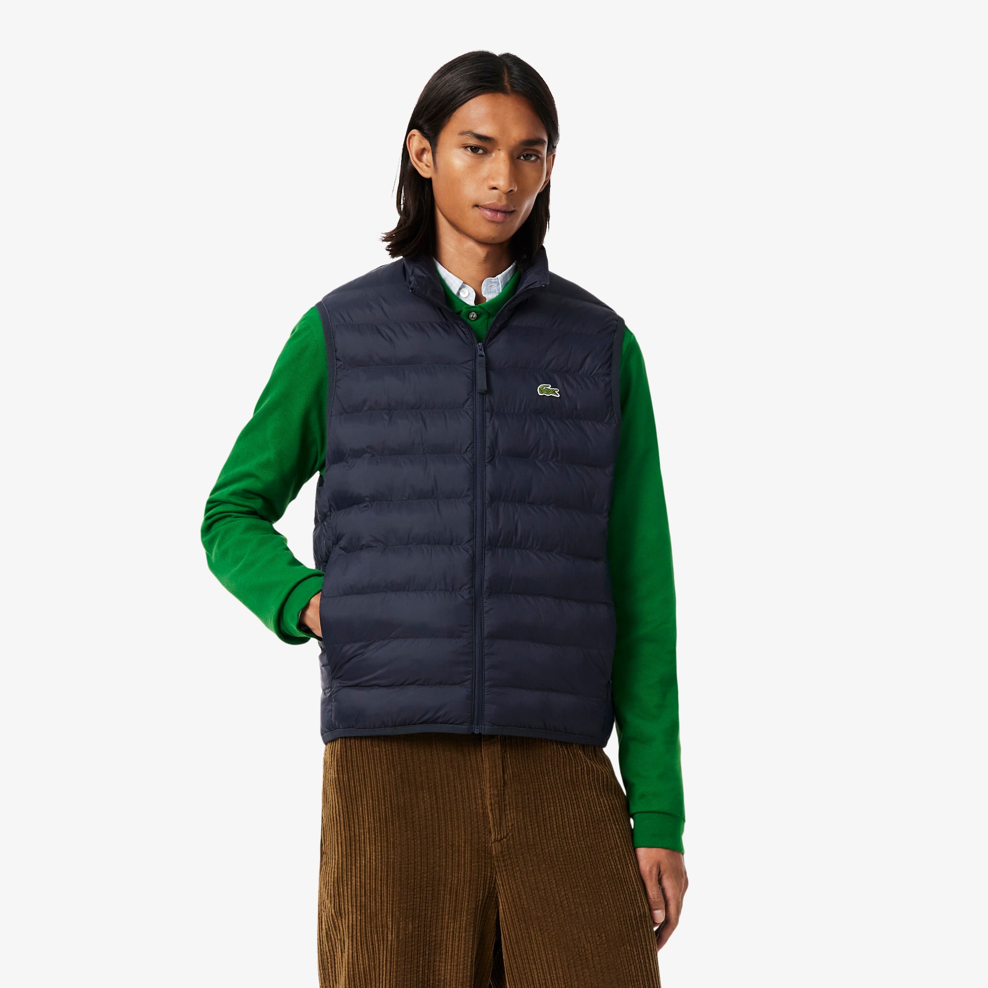 Water-Repellent Puffed Windbreaker Vest