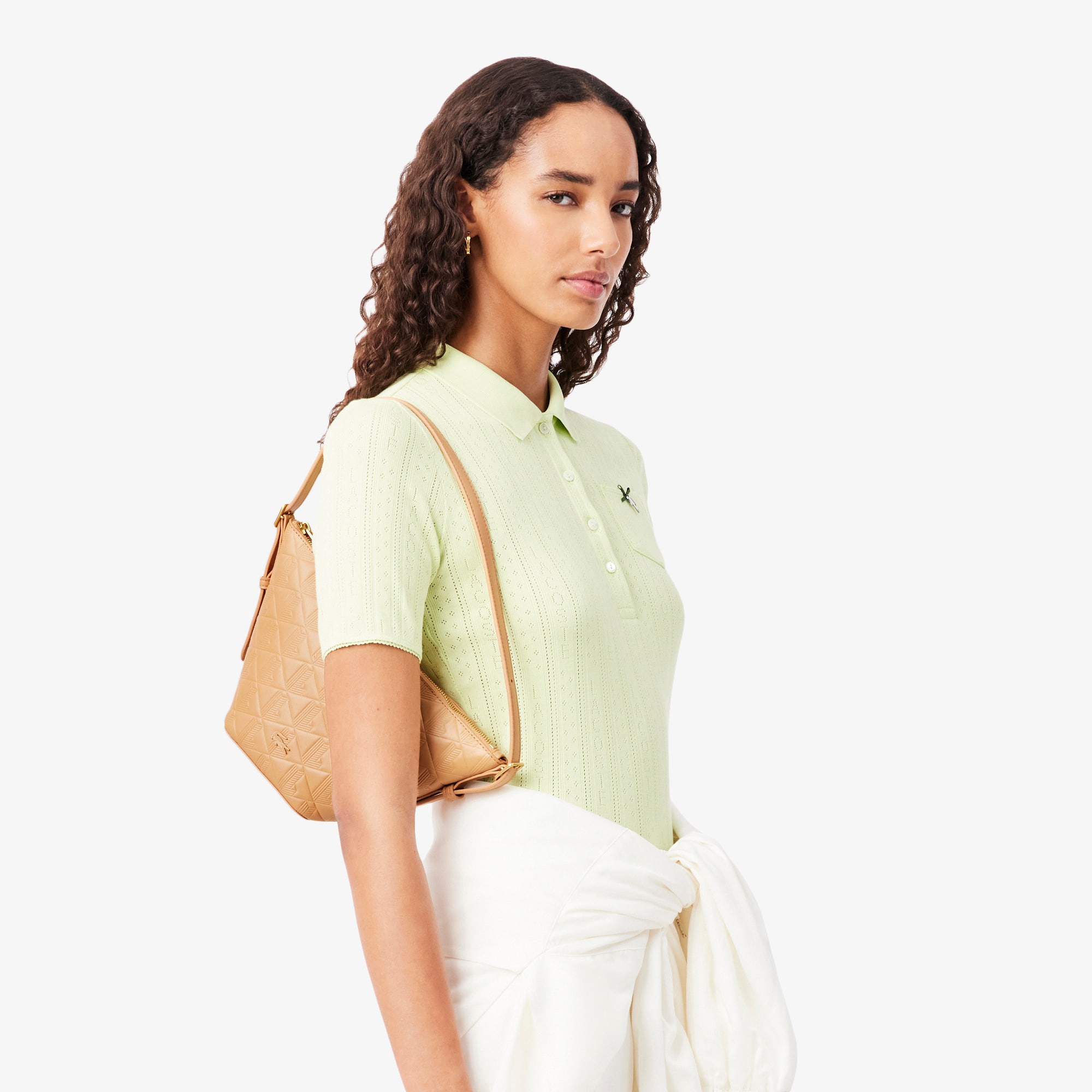 Small Maheki Embossed Leather Hobo Bag