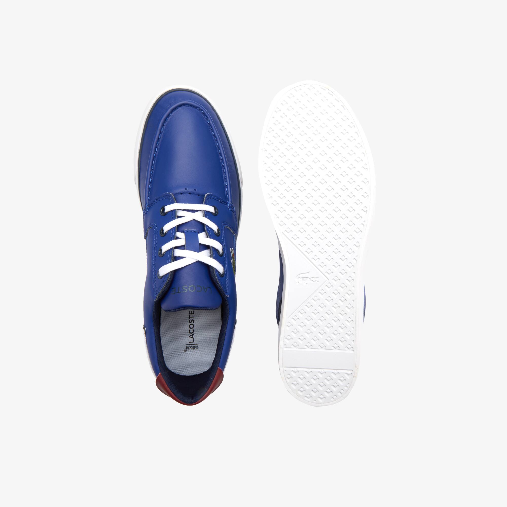 Lacoste Blue Boat Shoes with White Accents Lacoste Caspian 123 1 CMA Mens Blue Leather Loafers & Slip  main image 2