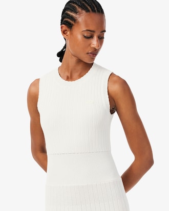 Vestido Plisado de Canal&eacute; de Mezcla