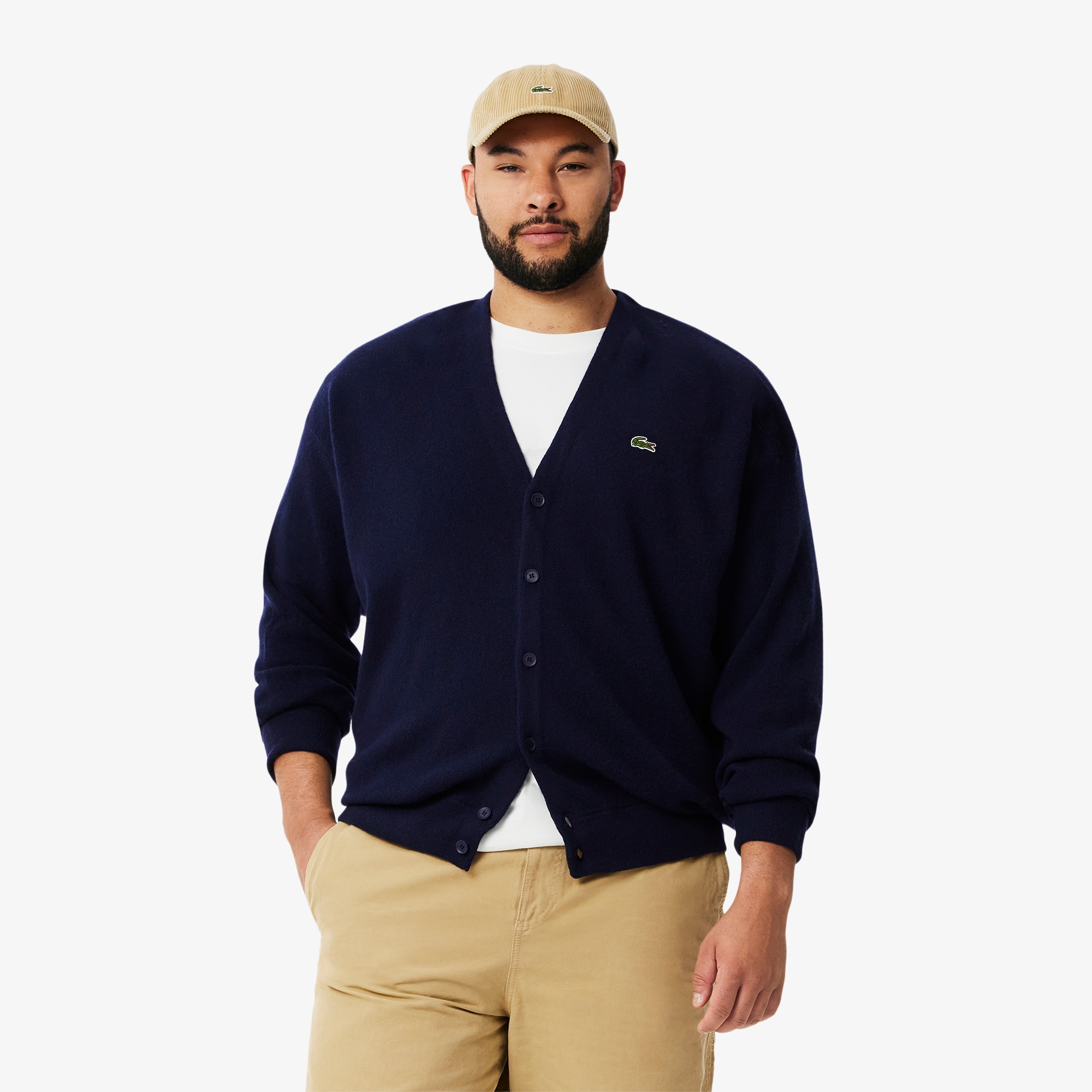 Men's Relaxed Fit Wool Cardigan - Sweaters & Sweatshirts