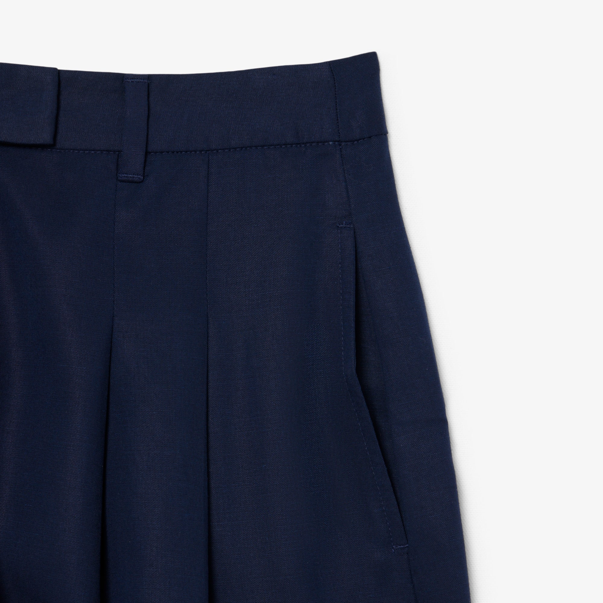 Oversized Fluid Linen Blend Bermuda Shorts