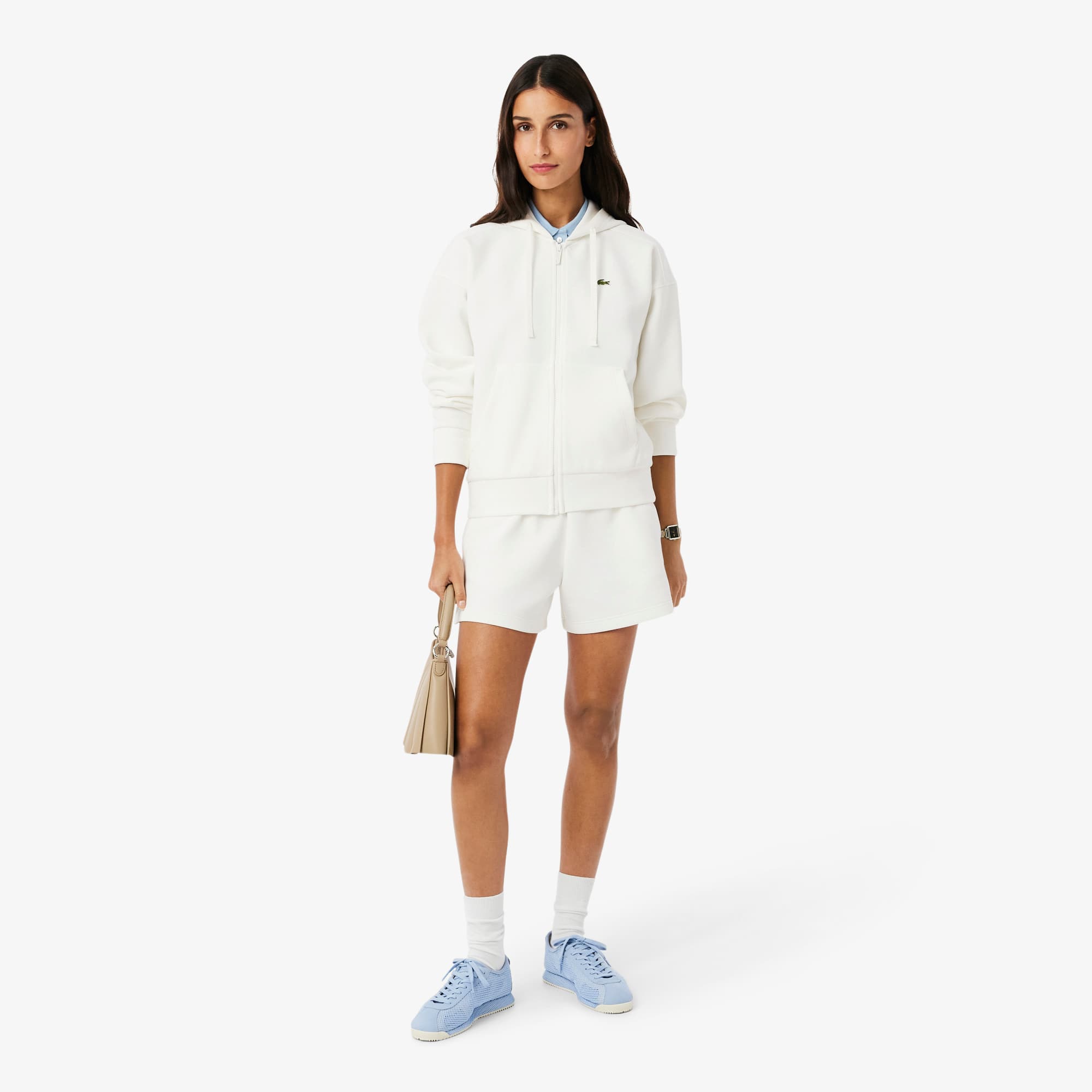Women's Zip-Up Piqué Hoodie - Sweaters & Sweatshirts - New In 2026